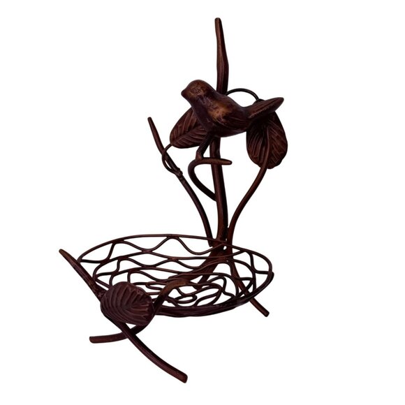 Bird Branch Nest Copper Candle Holder French Country Centerpiece - Picture 2 of 12